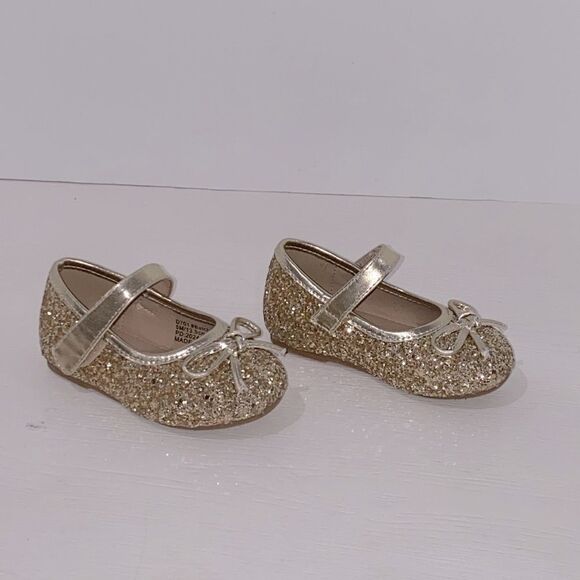 Otter Momo Gold Glitter Dress Shoes with Ankle Strap and Rounded Toe Size 5 - Picture 2 of 8